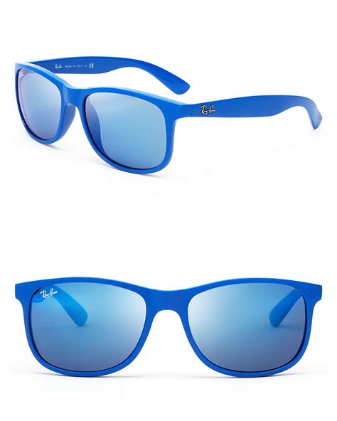 bright blue ray ban glasses.